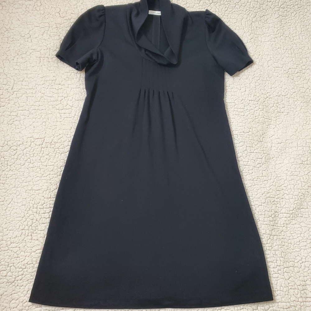 Calvin Klein Short Sleeve Knit Dress Size S/M Cowl Neck